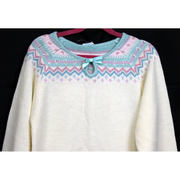 2006 Gymboree Princess Snow Drop Sweater Dress sz 12 NWT White Knit Winter Bow - Picture 2 of 10